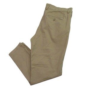 Only Sons Mens Khaki Pants 32 x 26 Tan Straight Leg Classic Pleated Front